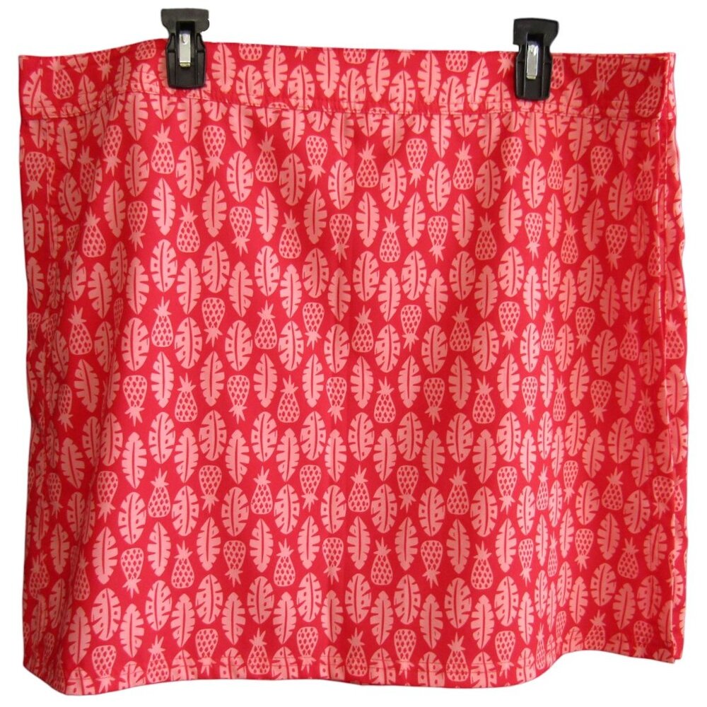 RipSkirt Hawaii Skirt Size XXL Red Pineapple Tropical Leaf 19.5 In Length 2 Wrap